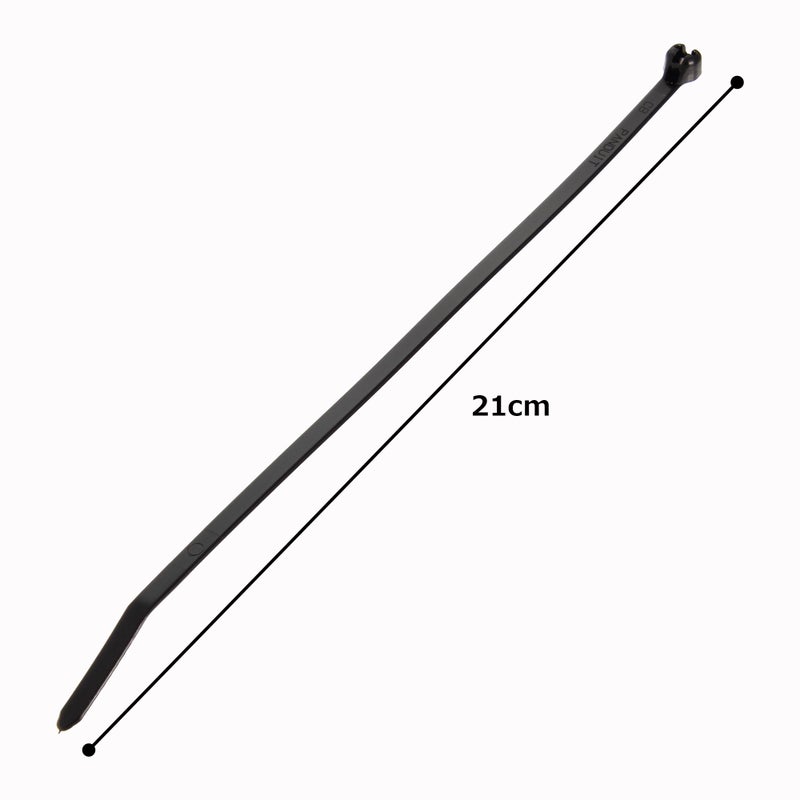 Panduit BT2S-M0 Dome-Top Barb-Ty 8" Cable Tie with Stainless Steel Barb, Indoor/Outdoor, UV/Weather-Resistant Nylon 6.6, 50 Lb. Tensile Strength, Cord Management, Black (Pack of 1000) - Image 4